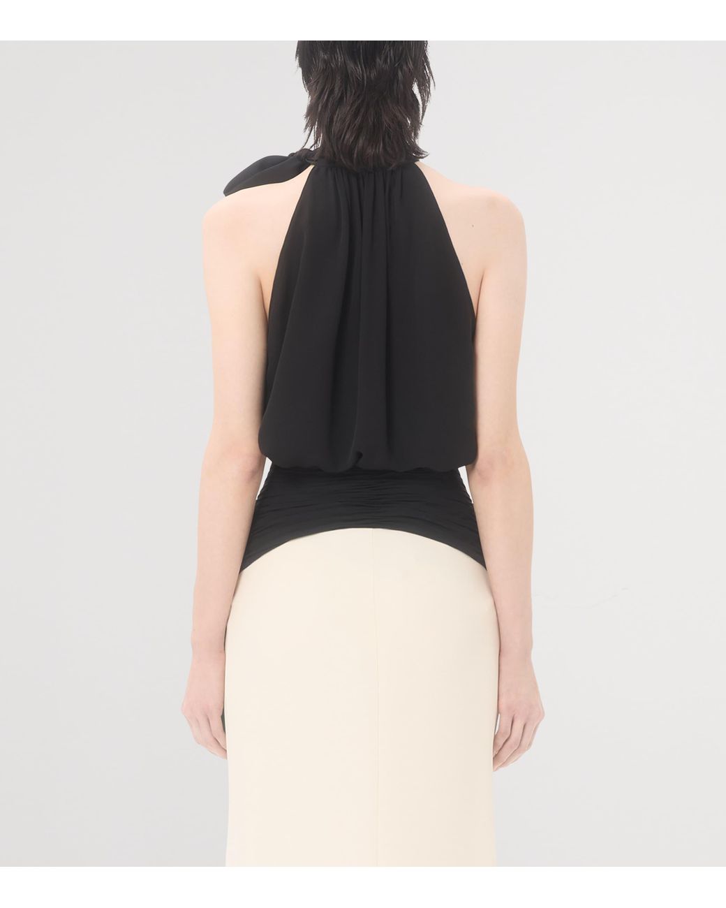 Valentino Black Silk Tie-Neck Top