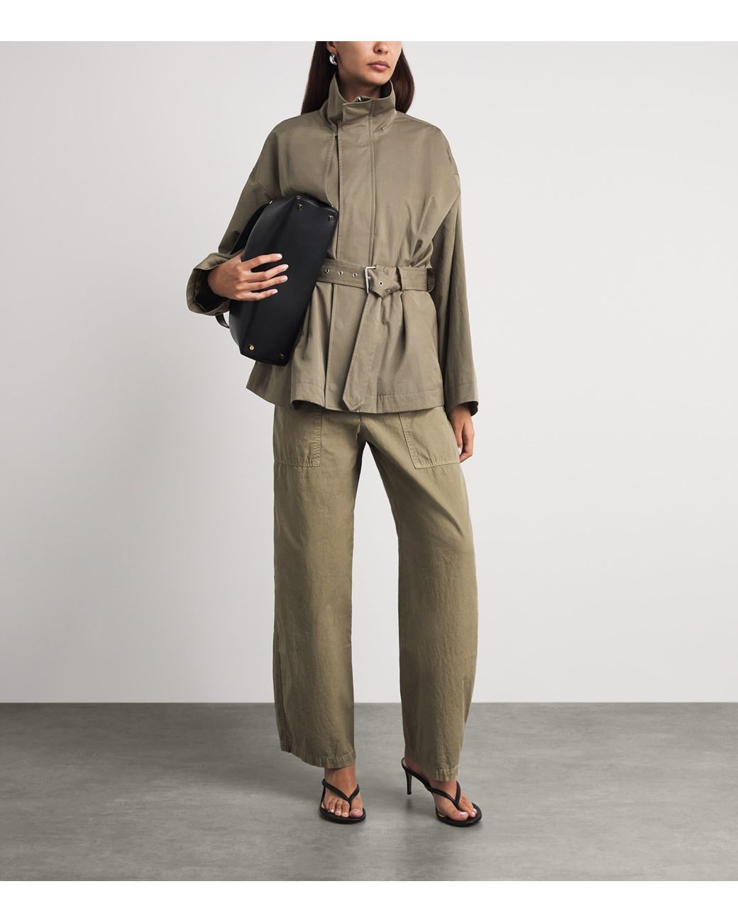 FRAME Green The Field Short Trench Coat