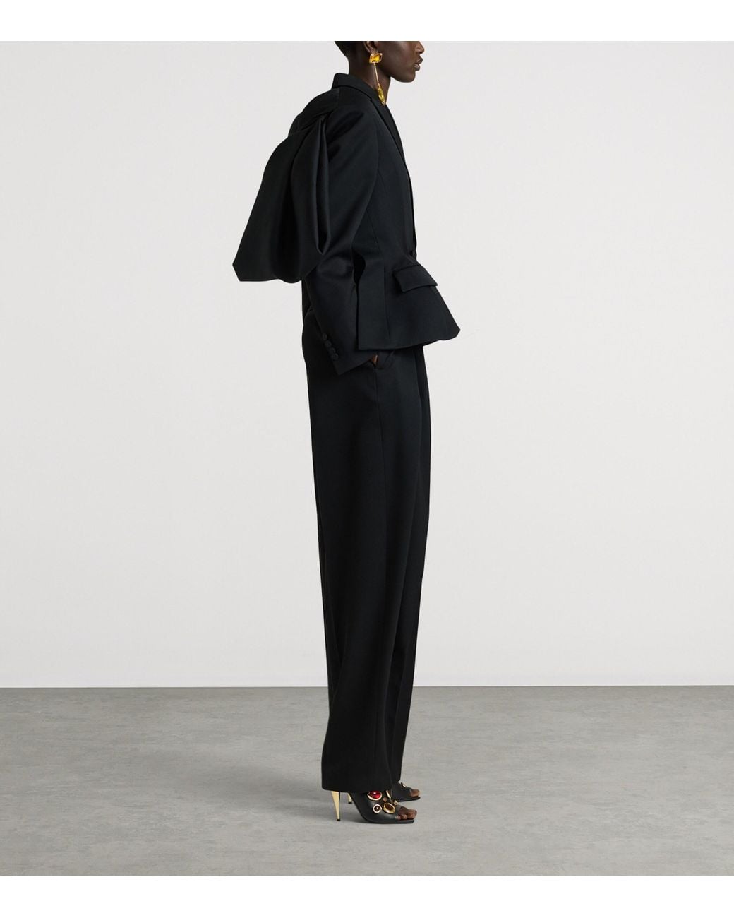 Givenchy Black Wool Bow Slashed Blazer