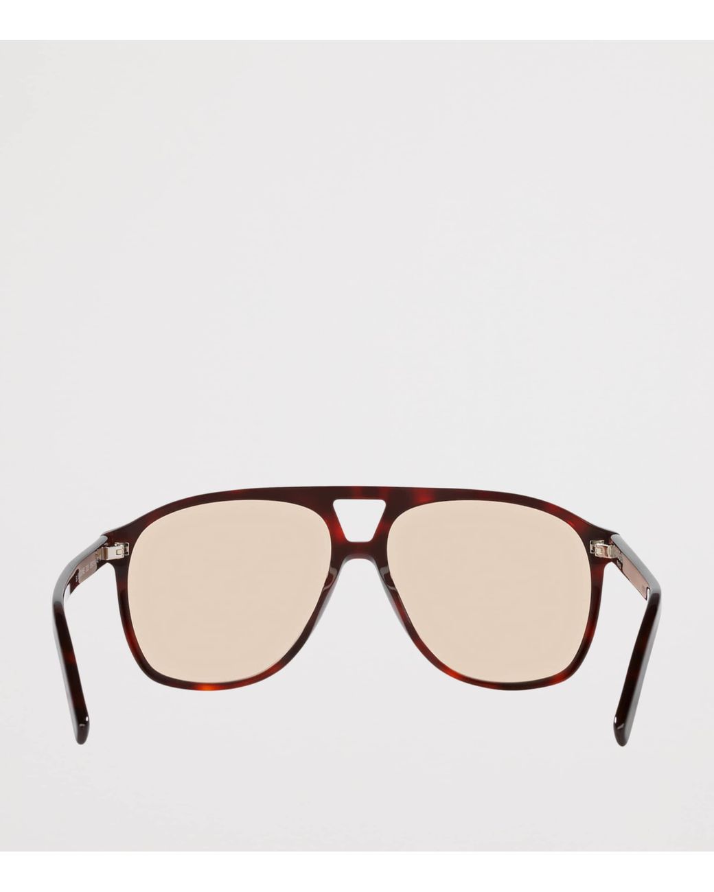 Saint Laurent Brown Tortoiseshell Sl 596 Dune Rectangular Sunglasses