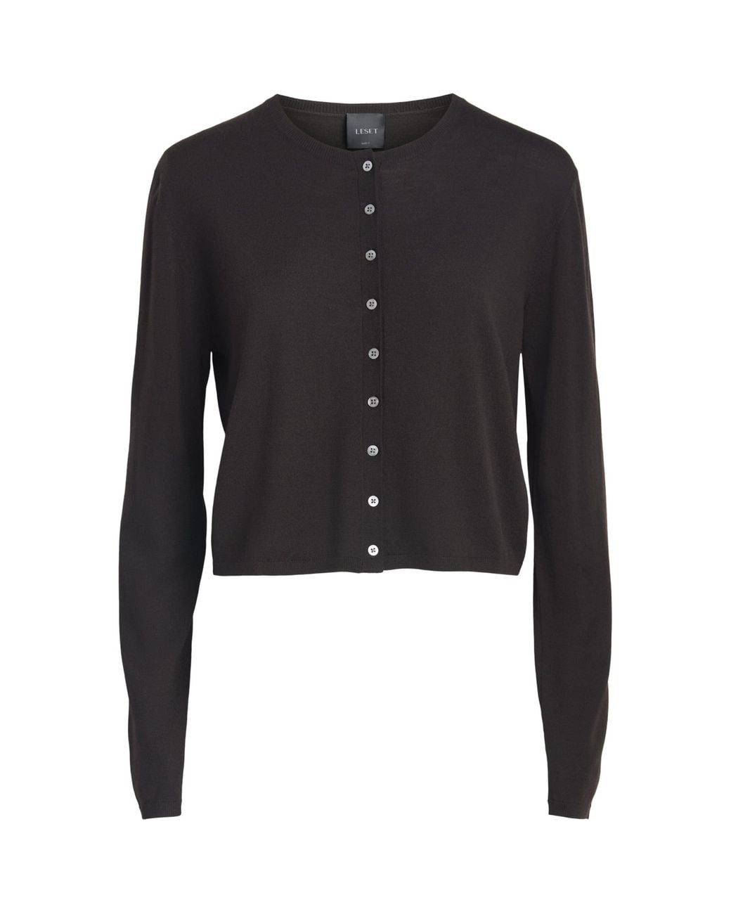 Leset Black Merino Wool James Cardigan