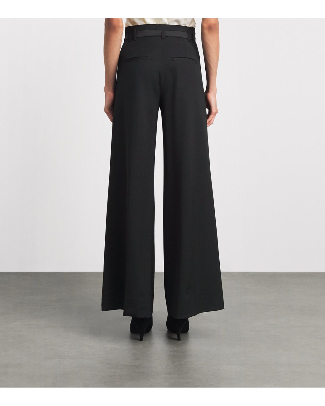 ME+EM Black Wide-Leg Tux Trouser