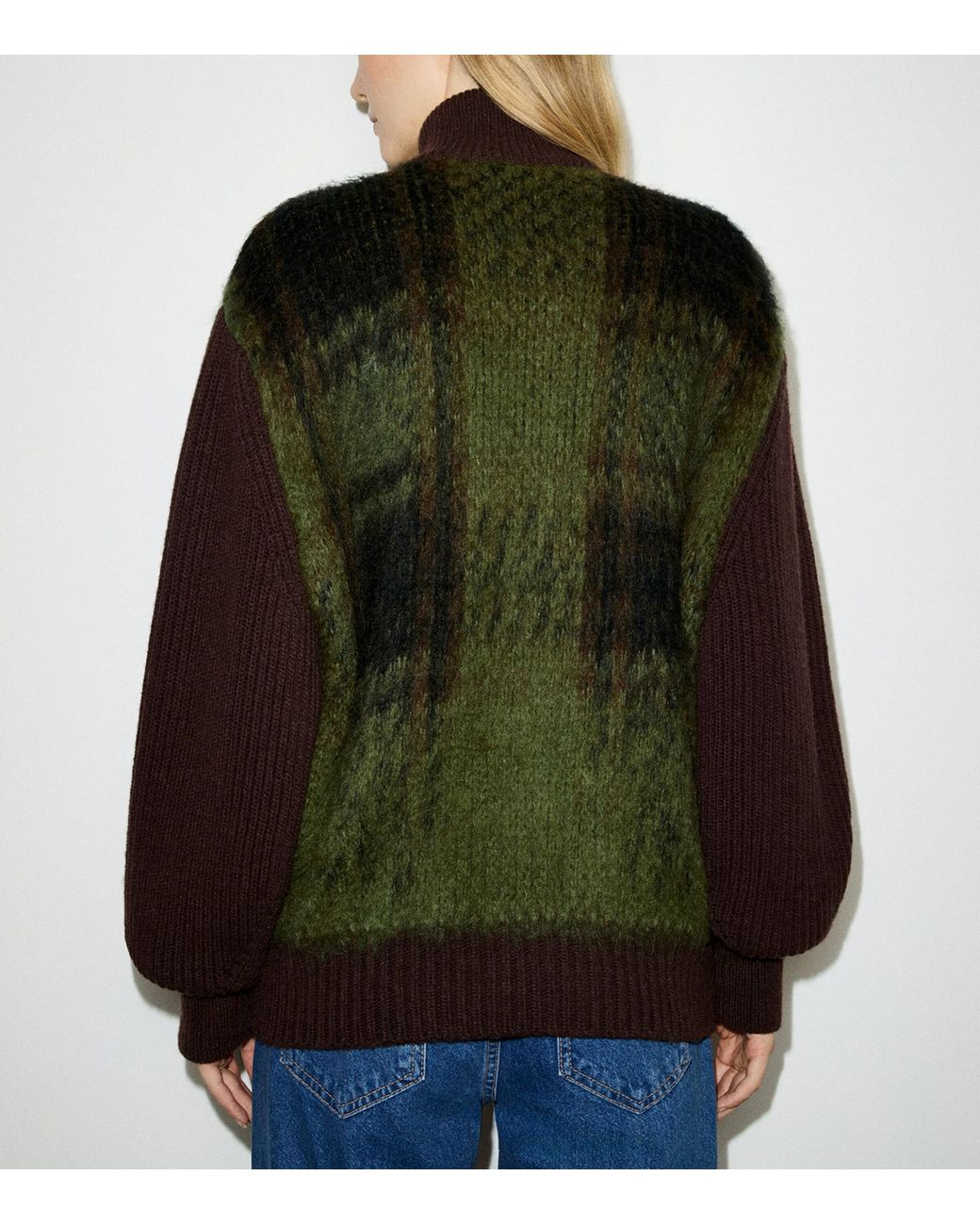 MAX&Co. Green Plaid Zip-Up Cardigan