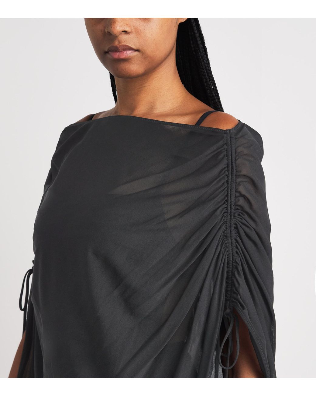 Moré Noir Black Chiffon Brighton Maxi Dress