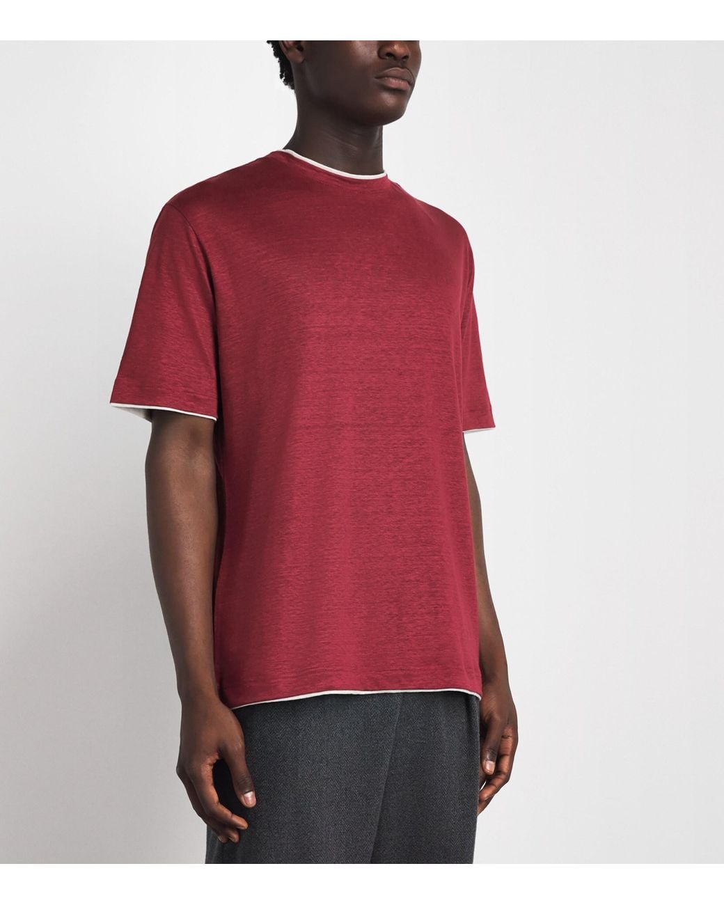 Eleventy Linen Layered T-Shirt for men