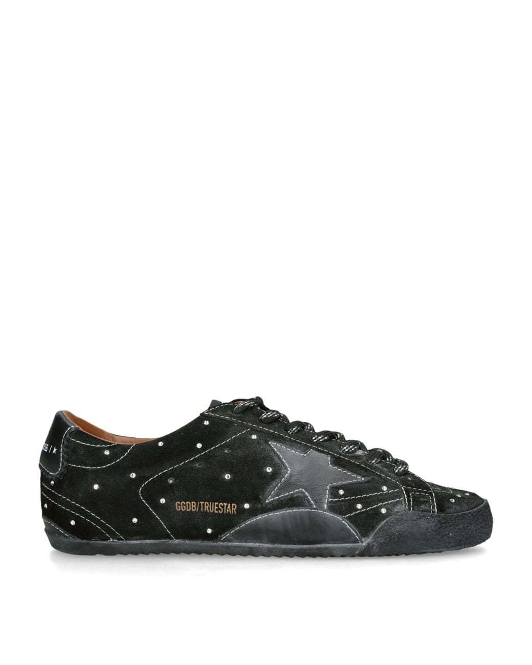 Golden Goose Deluxe Brand Black Suede Embellished True Star Sneakers