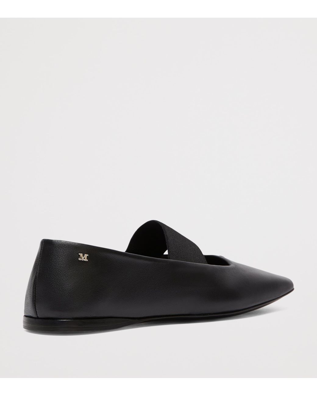 Max Mara Black Nappa Leather Ballet Flats