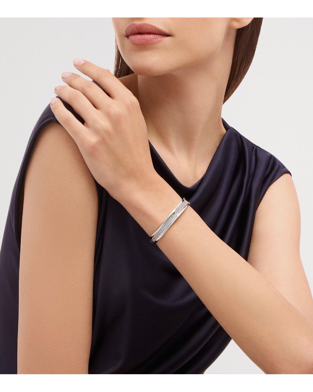 BVLGARI Metallic And Diamond B.Zero1 Bangle