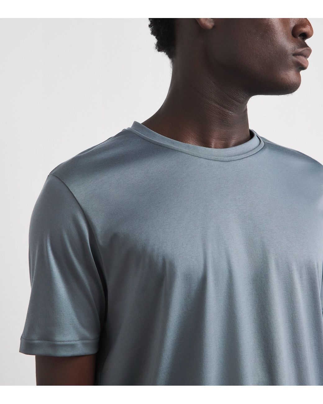 Zimmerli of Switzerland Blue 286 Sea Island T-Shirt for men