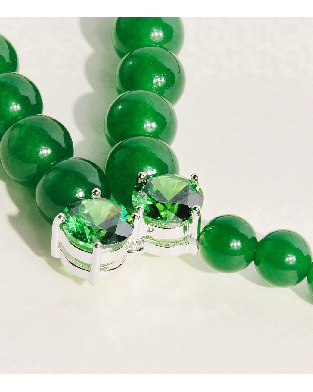 COMPLETEDWORKS Green Cubic Zirconia Beaded Necklace