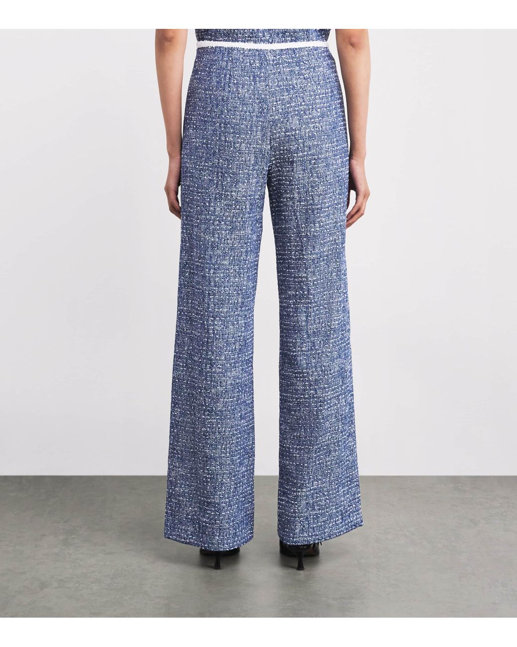 Maje Blue Bouclé Tweed Trousers