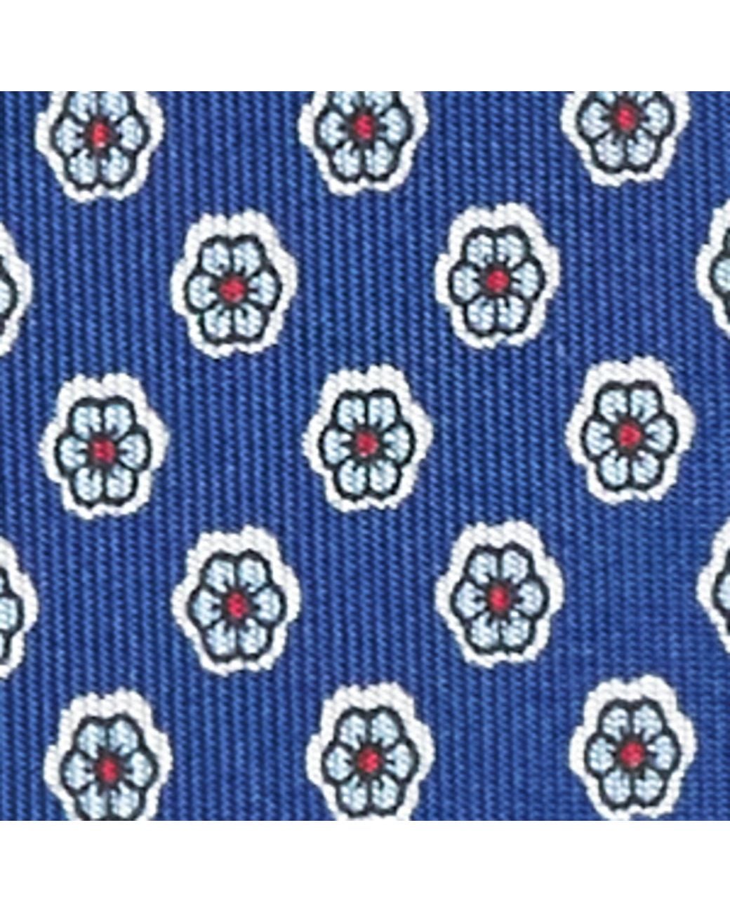 E.MARINELLA Blue Silk Floral Tie for men