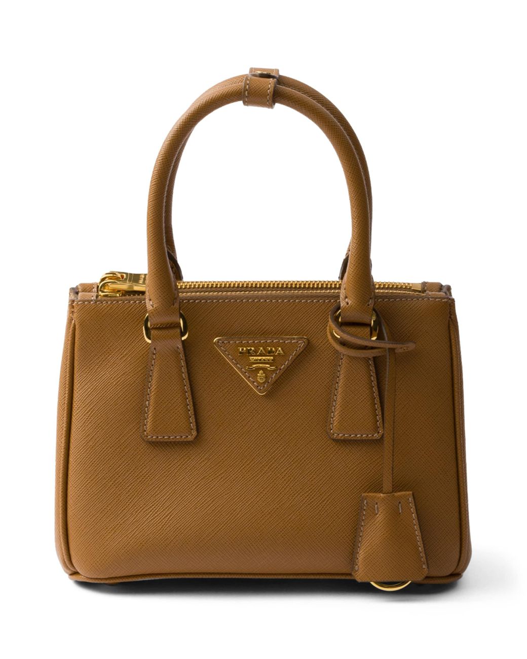 Prada Brown Mini Leather Galleria Top-Handle Bag