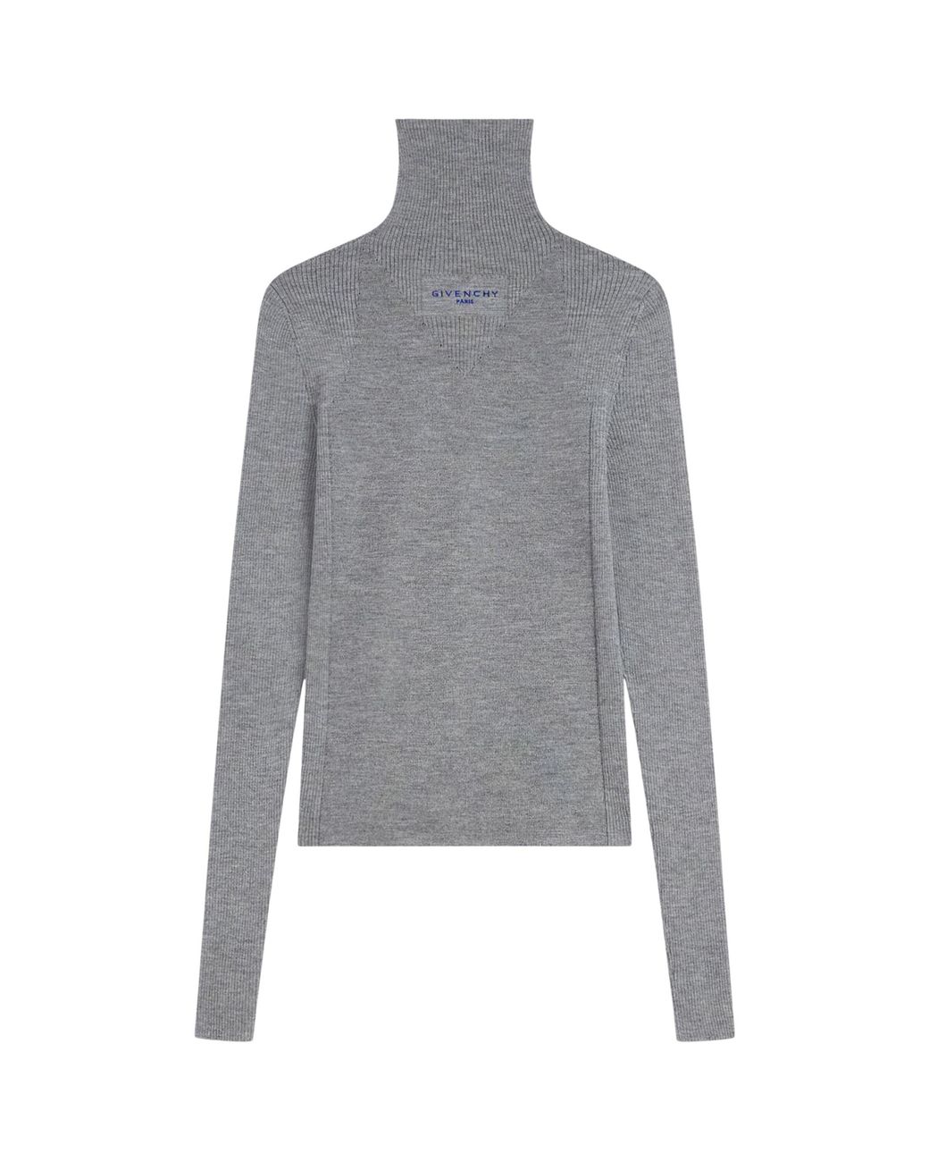 Givenchy Gray Wool-Silk Rollneck Sweater