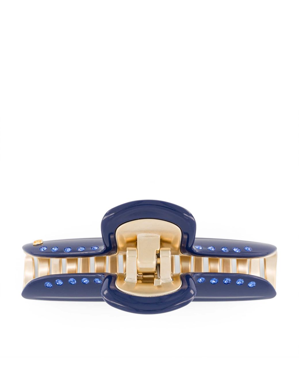 Alexandre De Paris Blue Plated Crystal-Embellished Claw Hair Clip