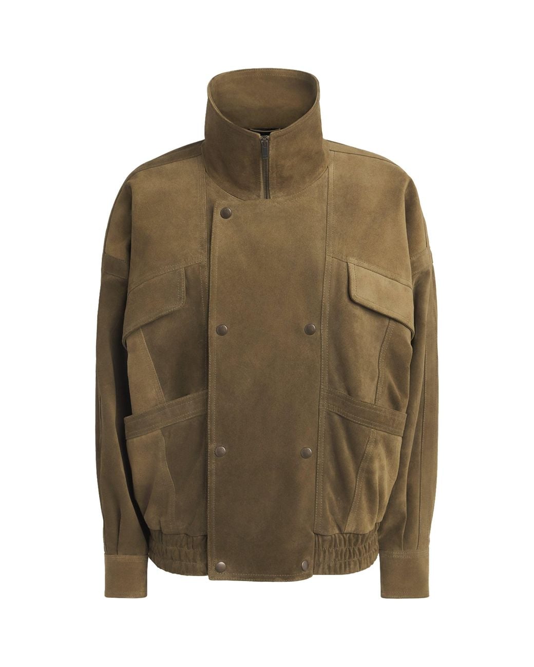 Saint Laurent Green Suede Bomber Jacket