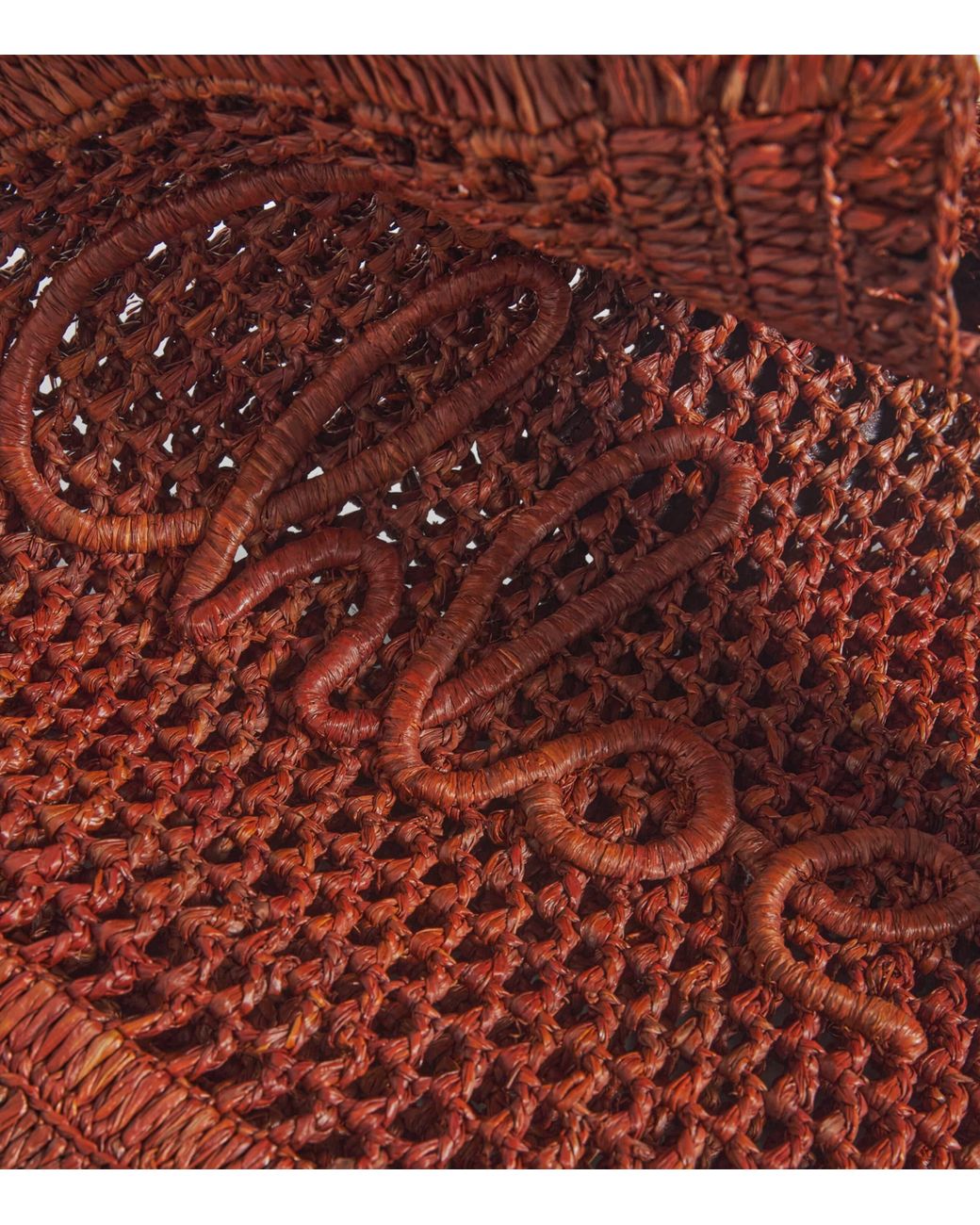 Chloé Red Raffia Summer Banana Tote Bag