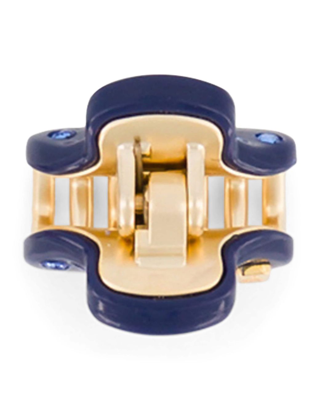 Alexandre De Paris Blue Plated Mini Claw Hair Clip