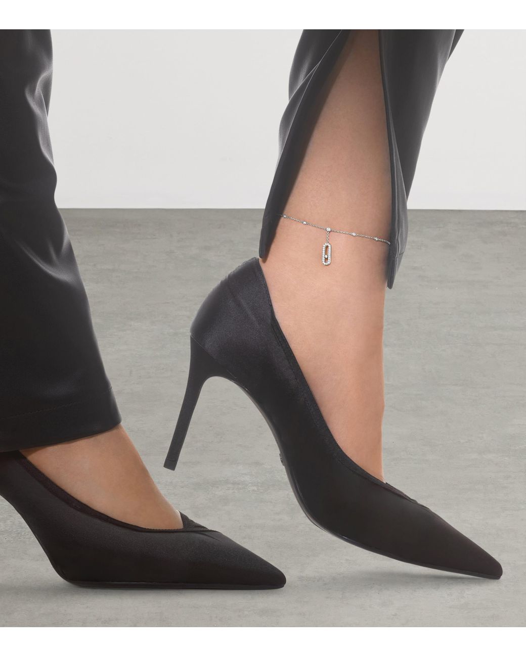 Messika White Move Uno And Pavé Diamond Anklet