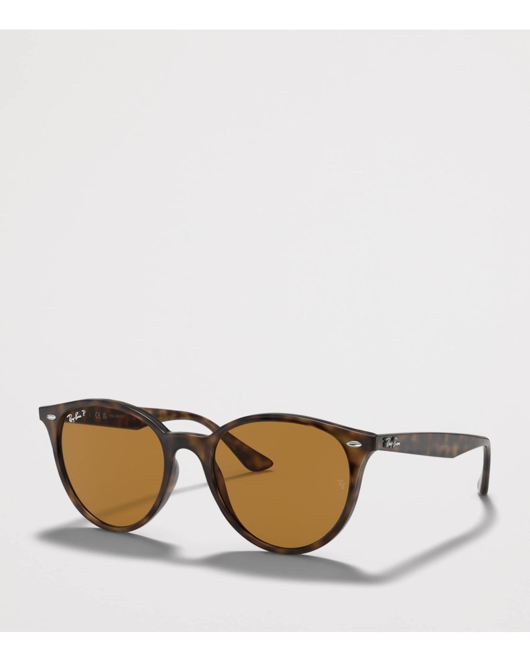 Ray-Ban Brown Tortoiseshell Phantos Round Sunglasses