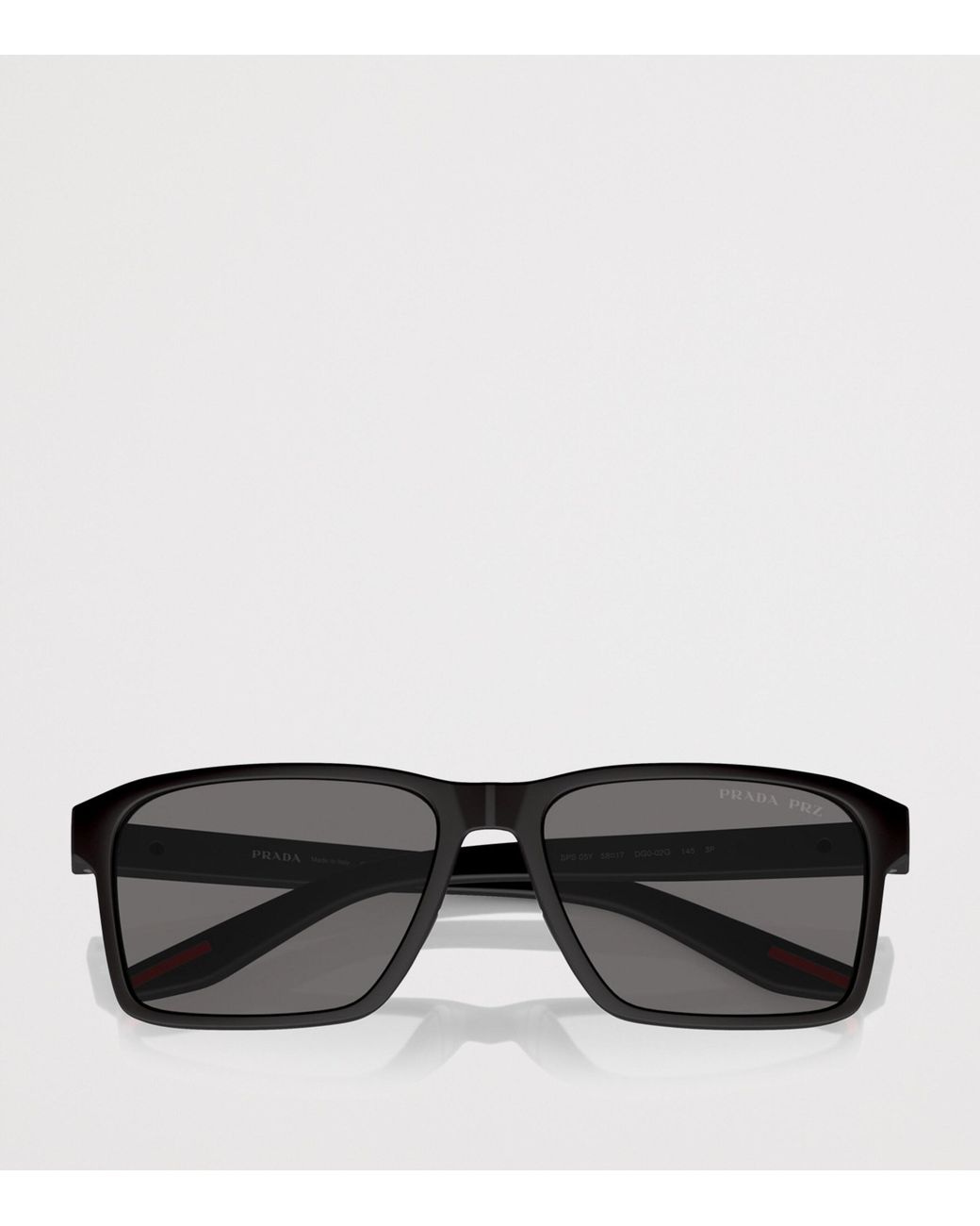 Prada Linea Rossa Black Rectangle Sunglasses for men