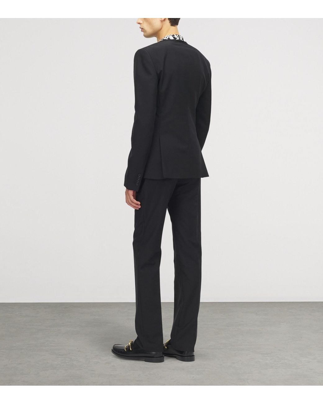 McQueen Black Wool-Mohair Embroidered Blazer for men