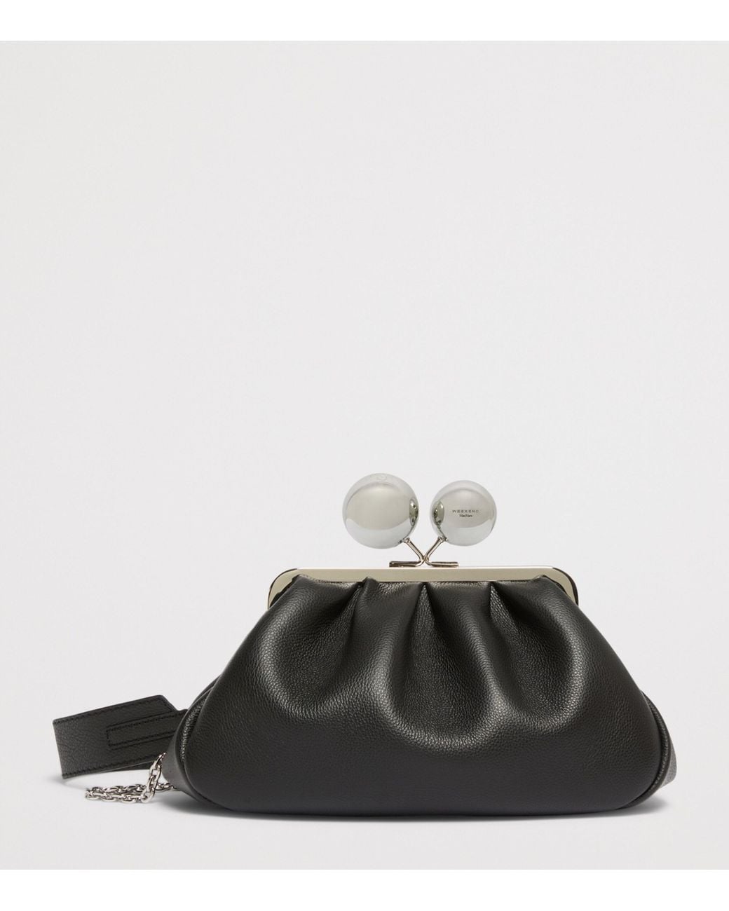 Weekend by Maxmara Black Leather Pasticcino Clutch Bag
