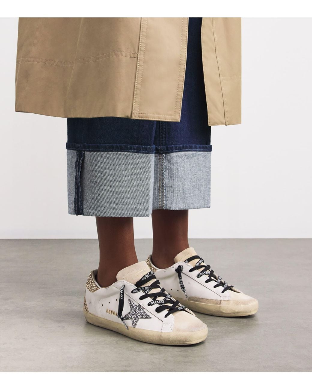 Golden Goose Deluxe Brand Natural Super-Star 82532 Leather Low-Top Trainers