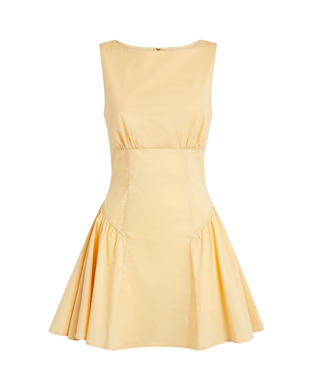 Staud Yellow Cotton Poplin Gwen Mini Dress