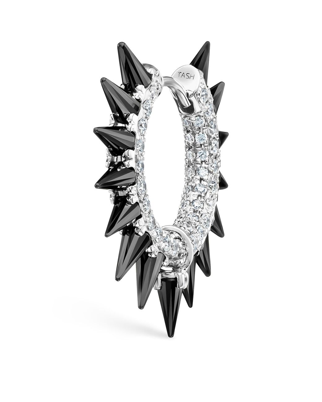 Maria Tash White Moissanite Mohawk And Diamond Pavé Hoop Earring