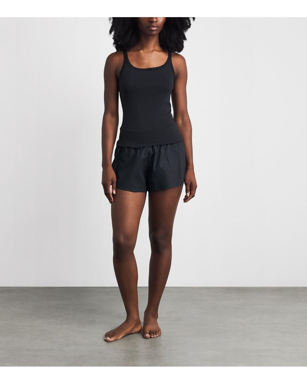 Skims Blue Cotton Flutter Shorts