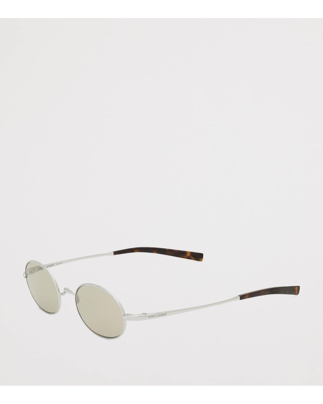 Saint Laurent Metallic Tortoiseshell Oval Sunglasses