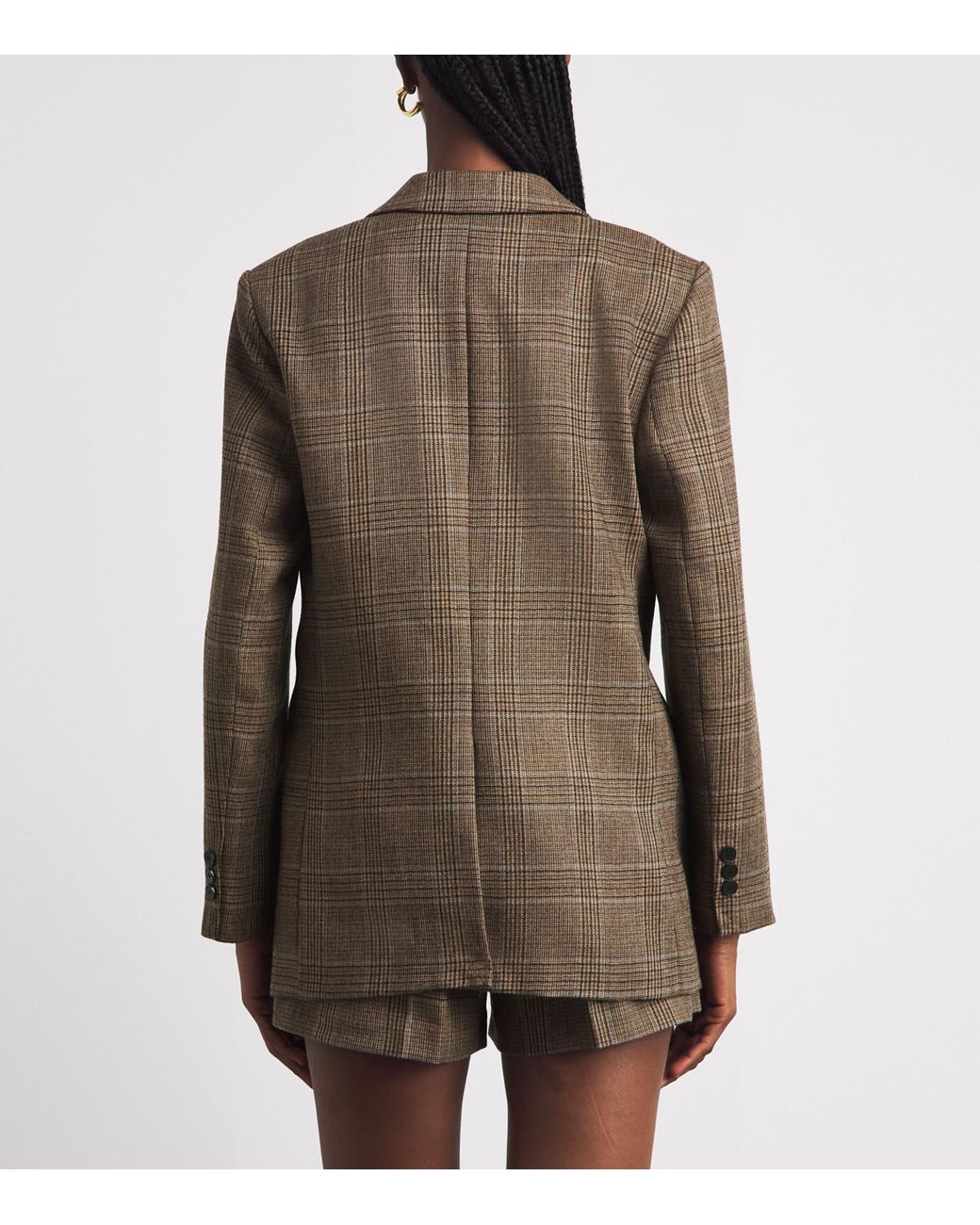 Sandro Brown Wool Check Blazer