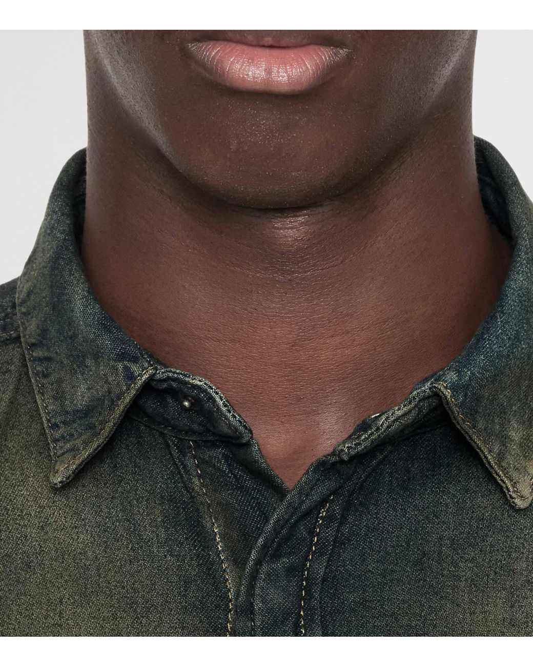 AllSaints Black Gleason Denim Shirt for men