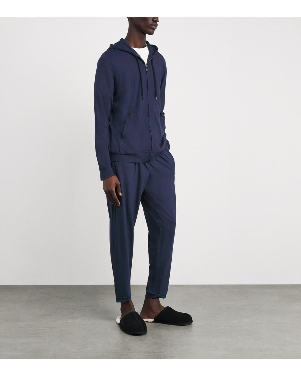 Derek Rose Blue Basel Lounge Trousers for men