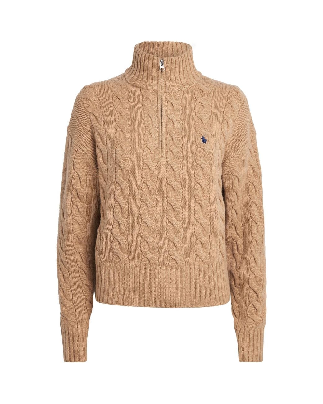 Polo Ralph Lauren Natural Wool-Cashmere Quarter-Zip Sweater