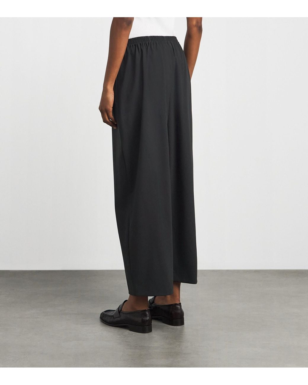 Eskandar Black Stretch-Wool Japanese Trousers