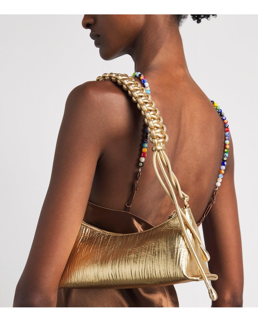 Cult Gaia Metallic Leather Osa Shoulder Bag