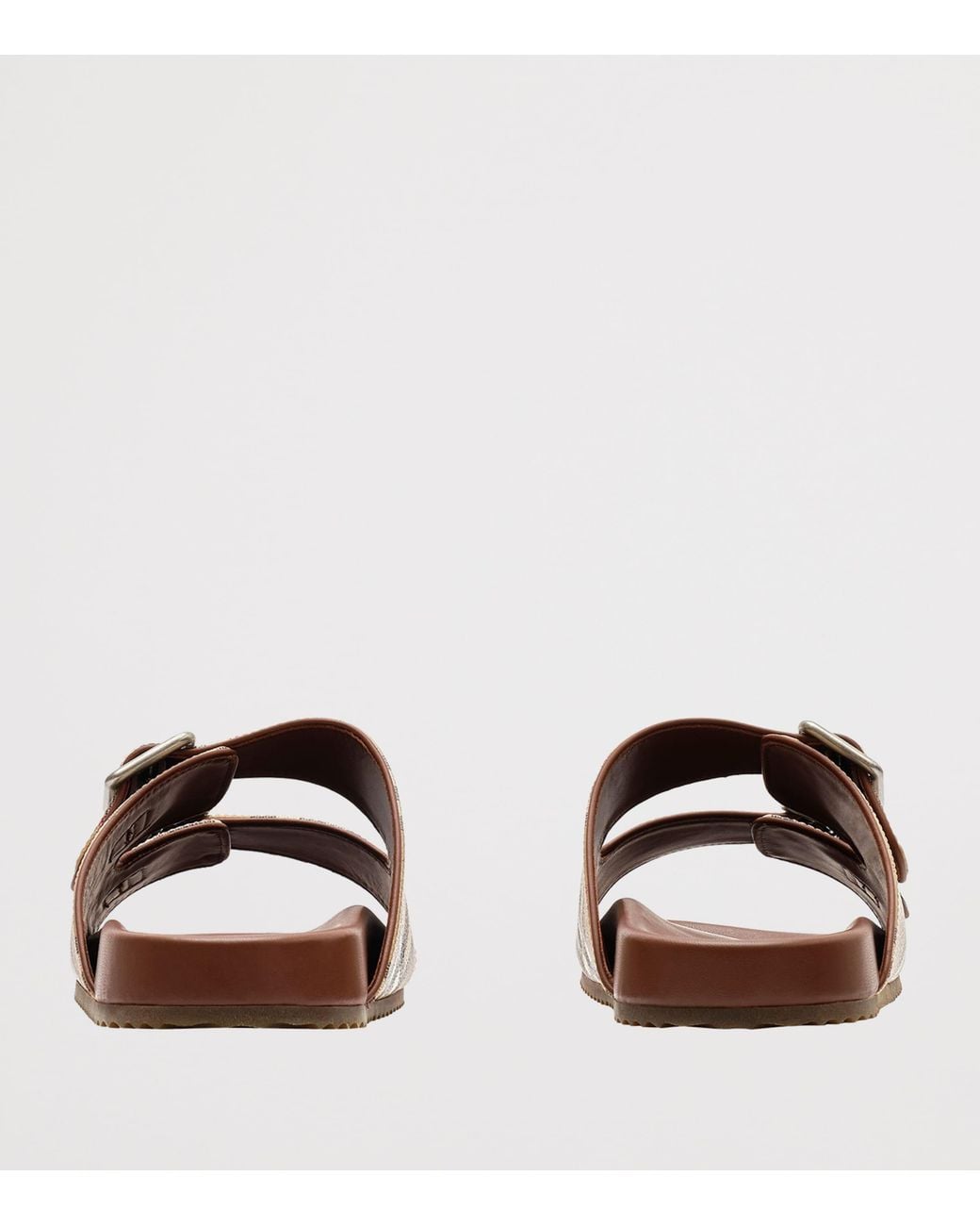Burberry Brown Canvas-Leather Check Urchin Slides for men