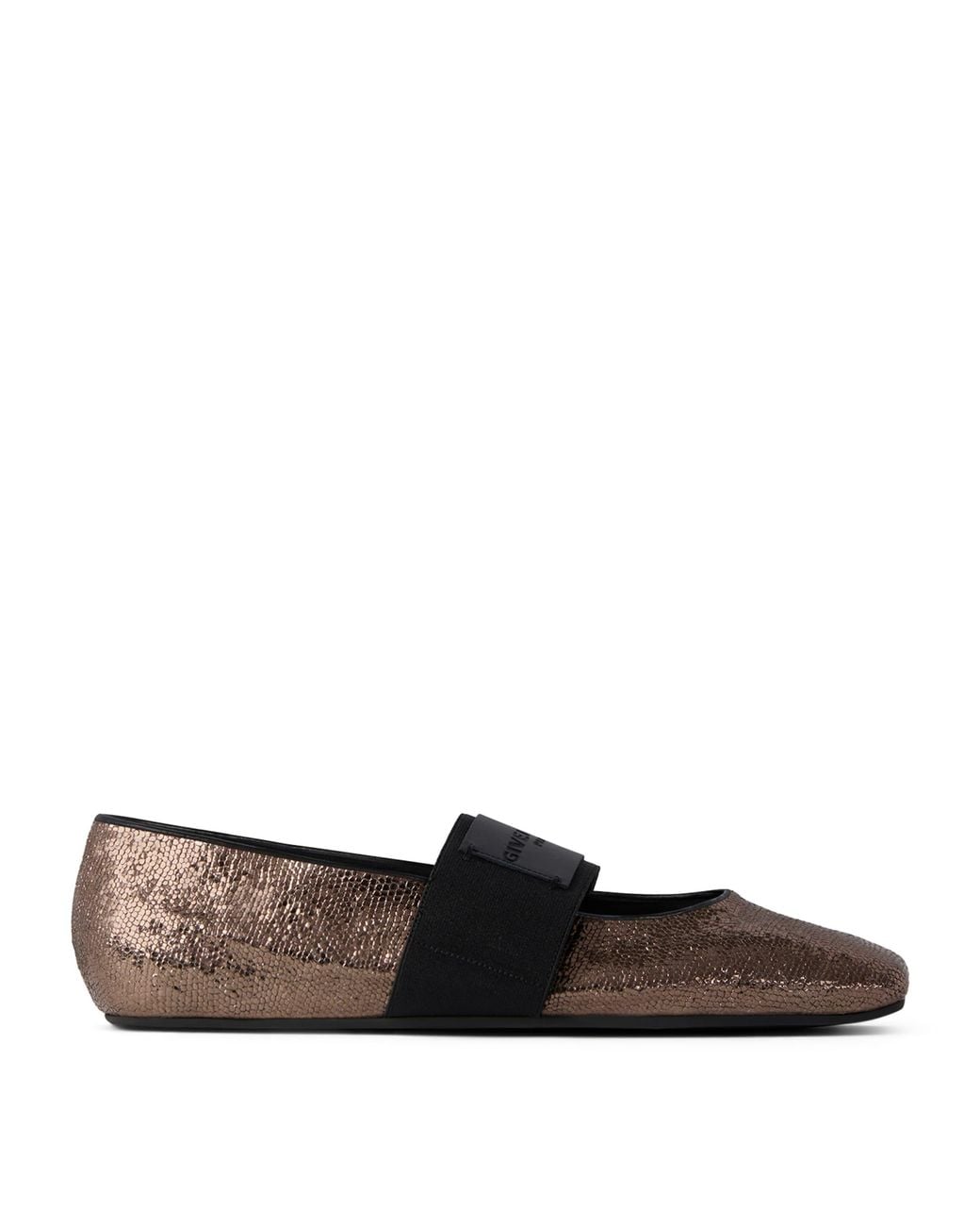 Givenchy Brown Leather Snake-Effect Ballet Flats