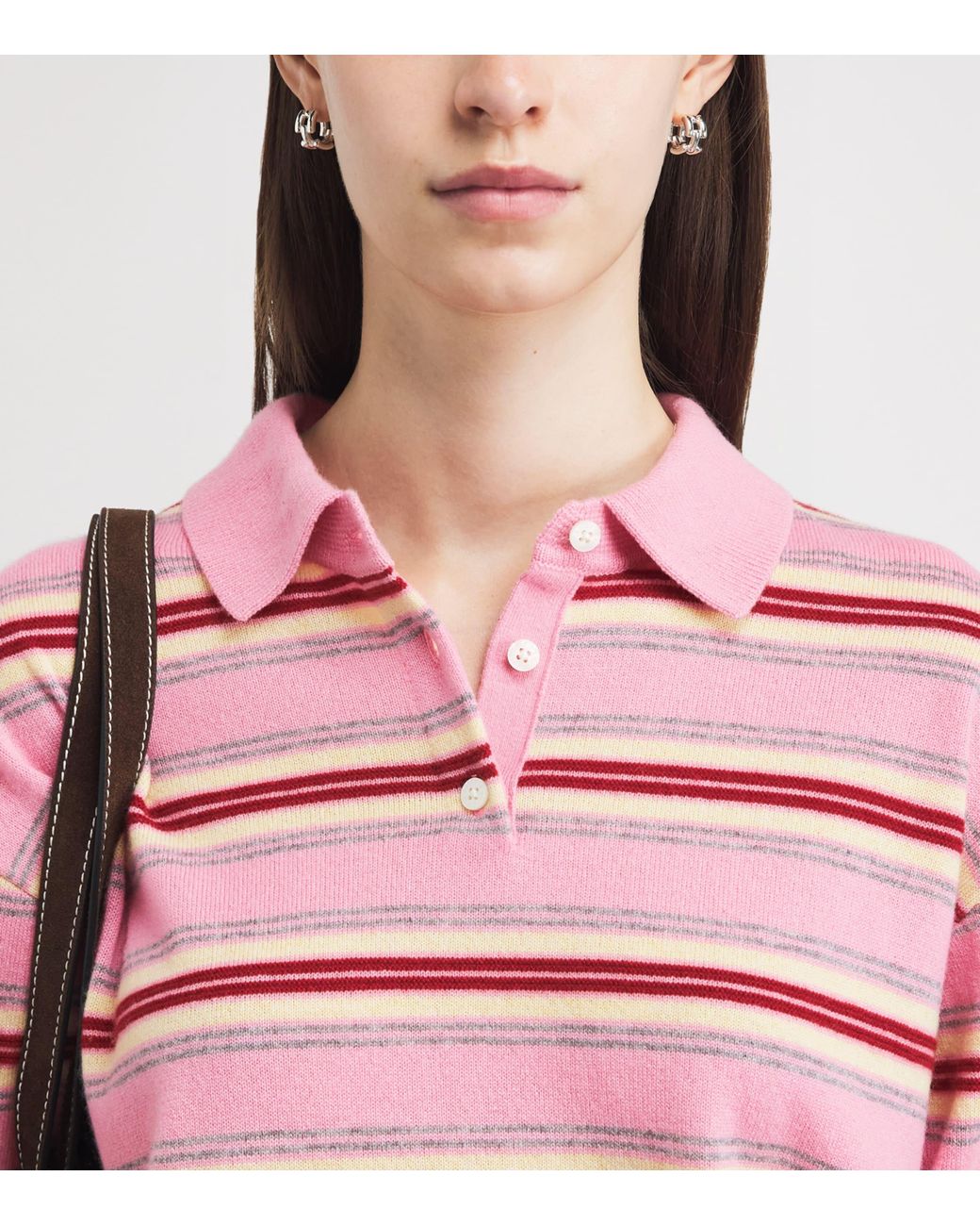 Guest In Residence Pink Cashmere Collegiate Stripe Sweater