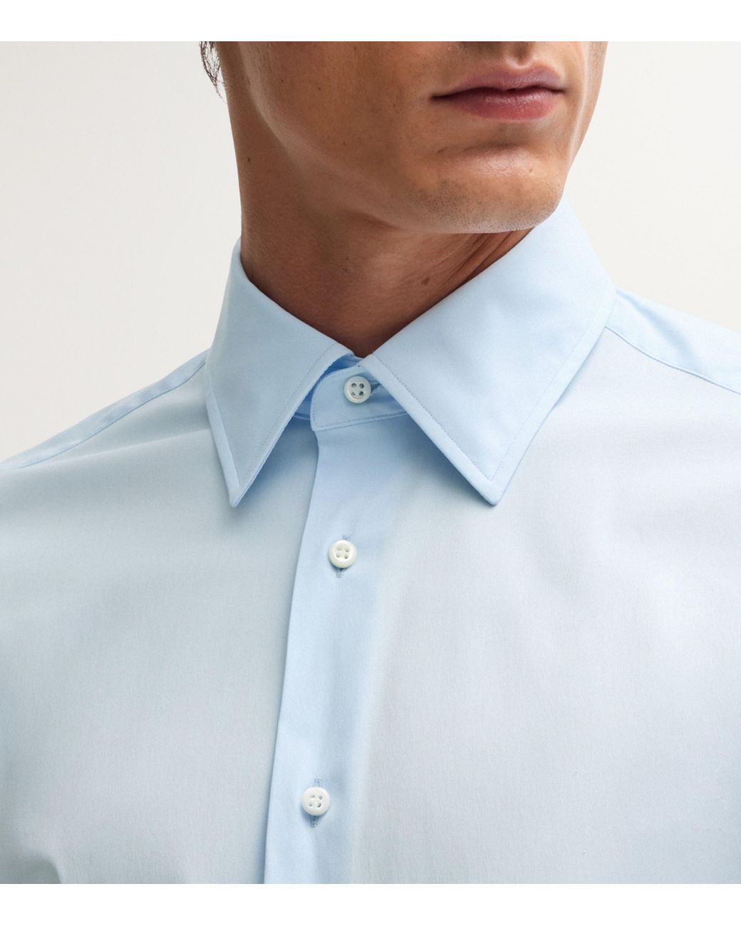 Boss Blue Stretch-Cotton Slim Shirt for men