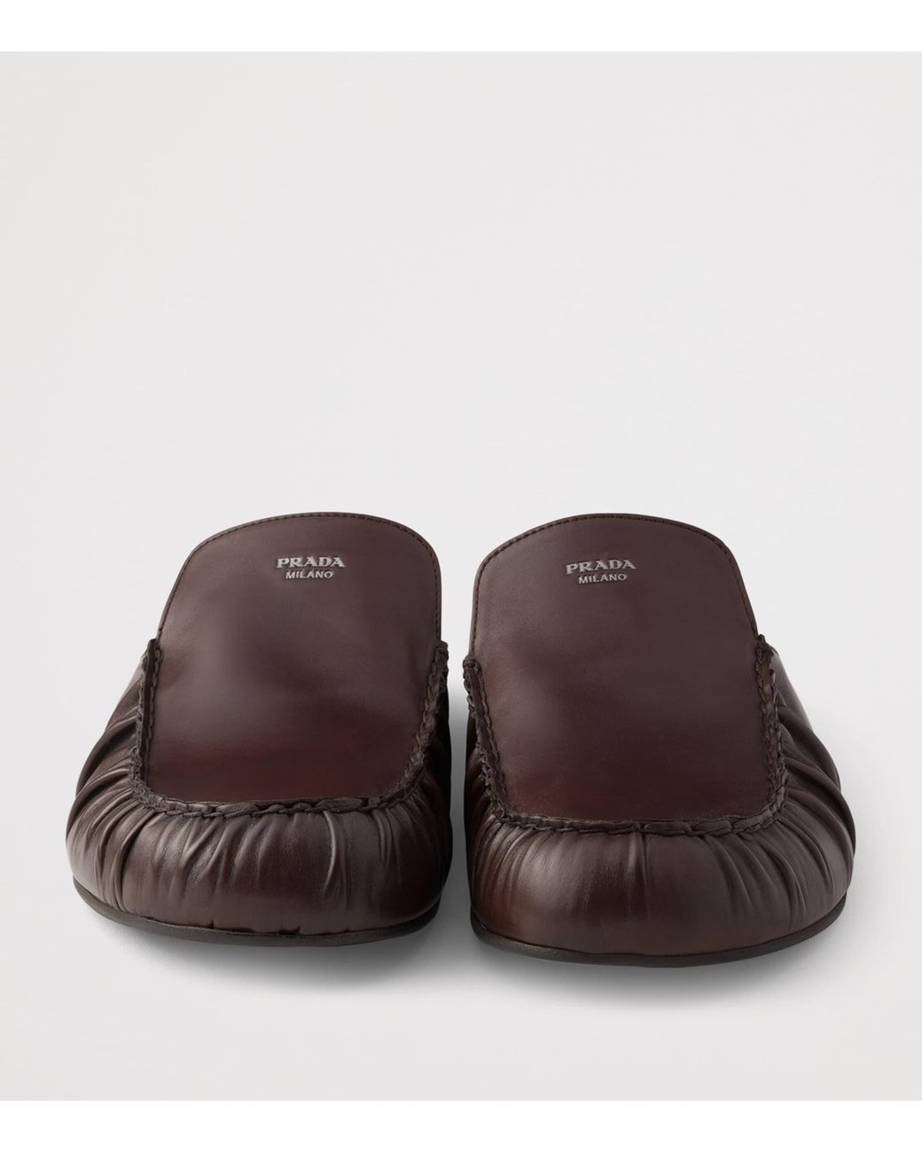 Prada Brown Leather Mules for men