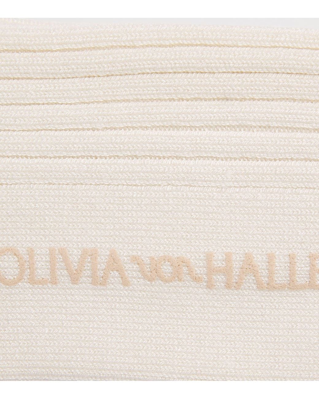 Olivia Von Halle White Silk-Cashmere-Blend Spencer Socks
