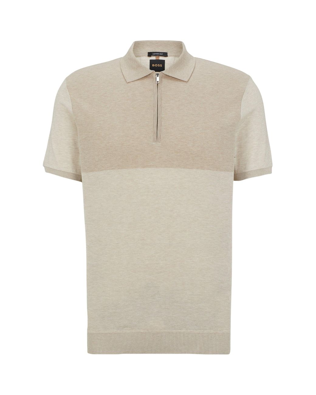 Boss White Cotton-Silk Polo Shirt for men