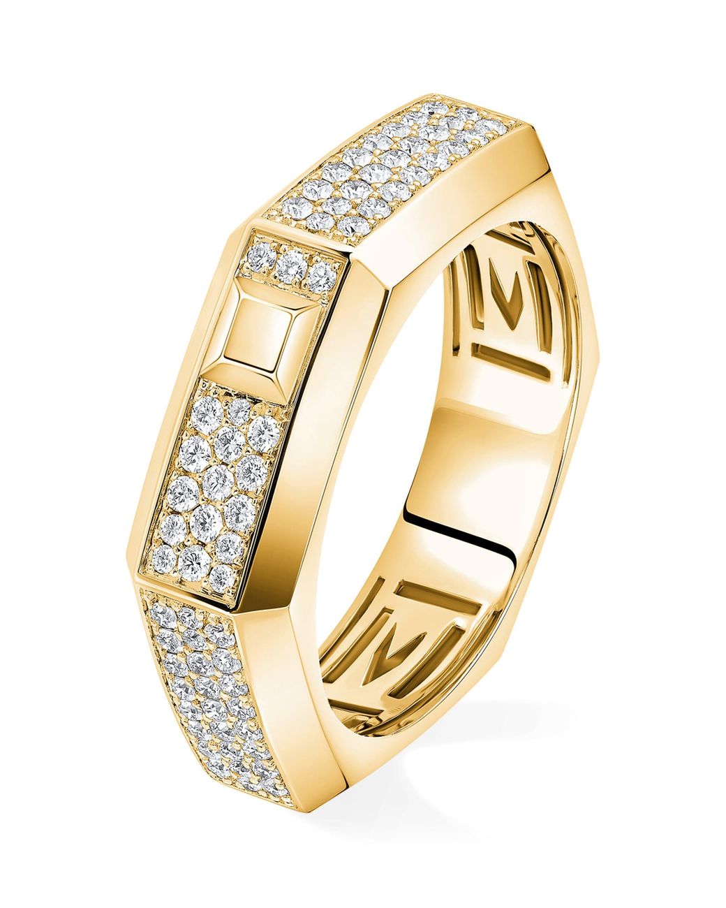 Messika Metallic Moderniste And Diamond Medium Pavé Ring