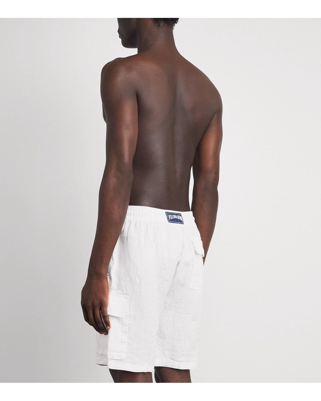 Vilebrequin White Linen Baie Cargo Shorts for men
