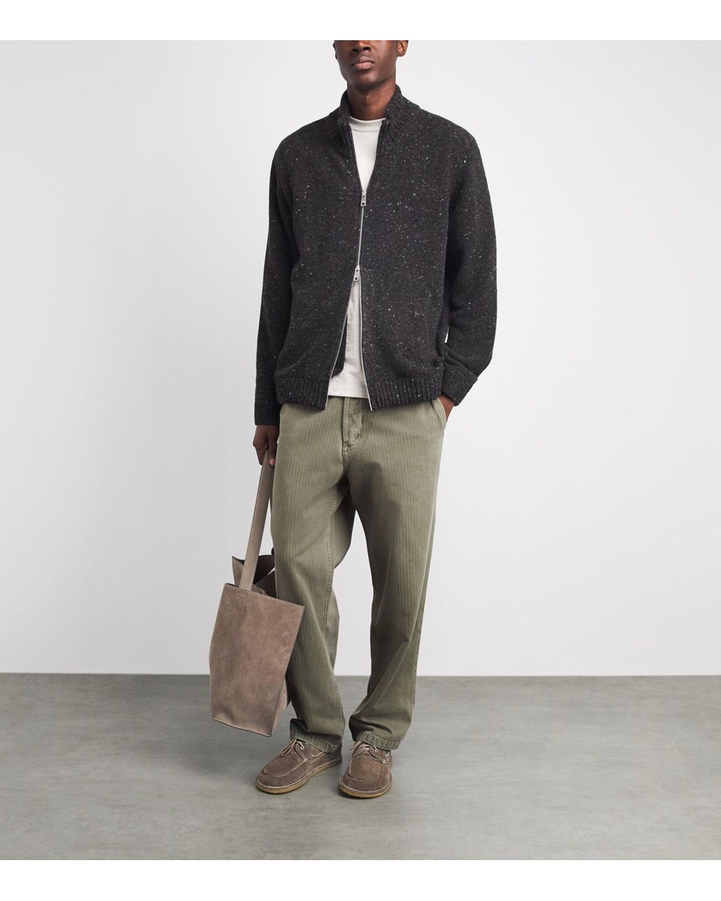Citizens of Humanity Gray Cotton Herringbone Belgian Chinos for men