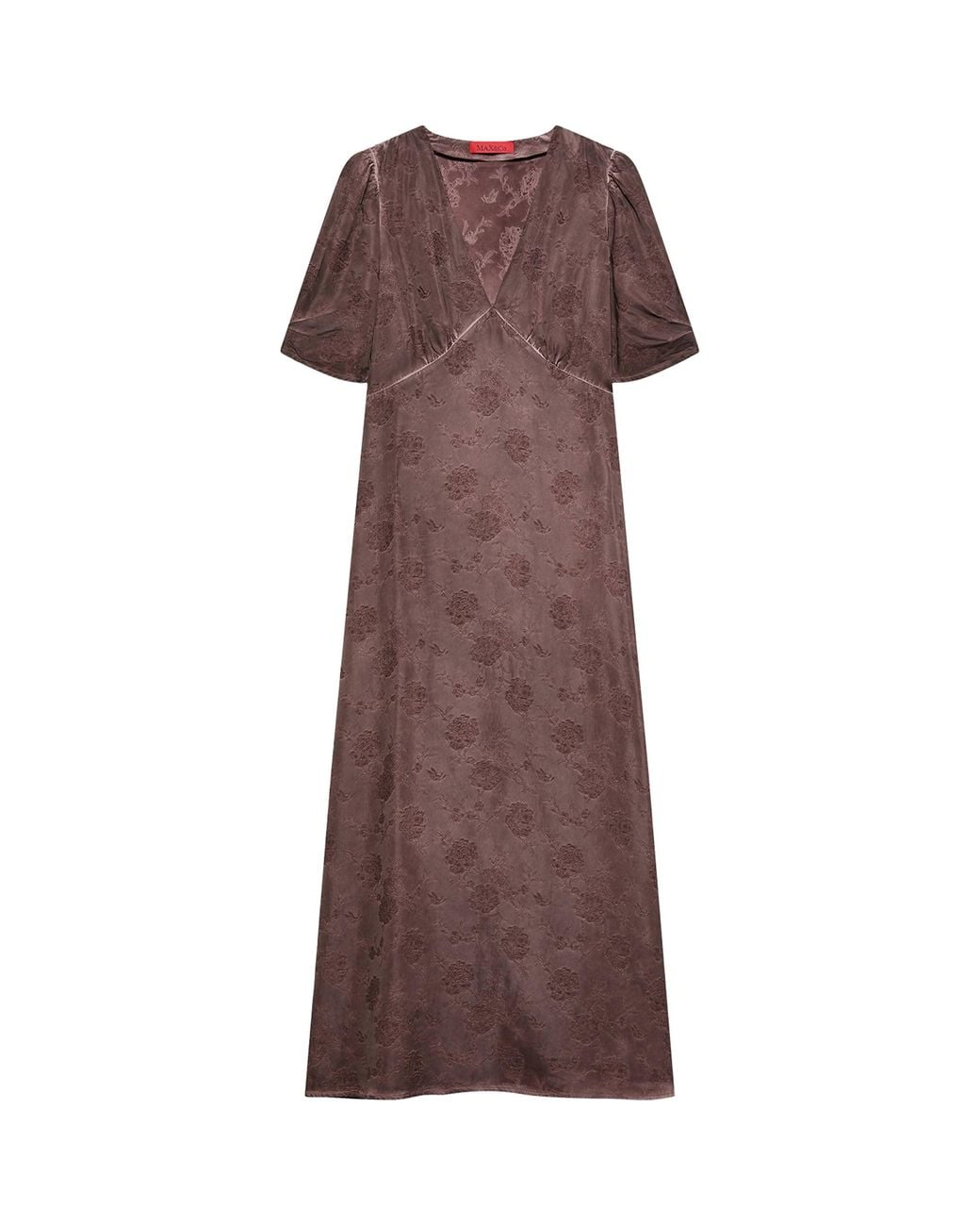 MAX&Co. Brown Floral Jacquard Midi Dress