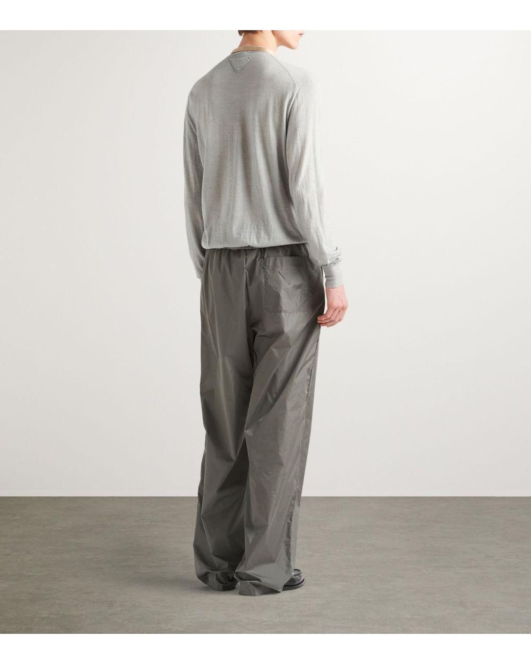 Prada Nylon Wide-Leg Trousers in Grey for Men | Lyst UK
